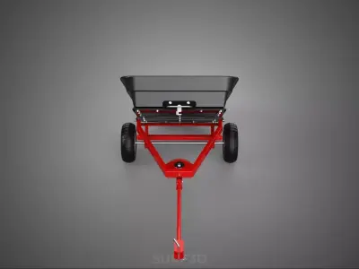 TILTING BED POLY DECK TOW TRAILER CARGO CART TRACTOR LAWN MOWER 3D model