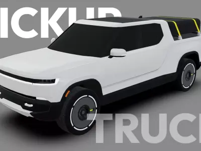 Pickup Truck Low-poly 3D model
