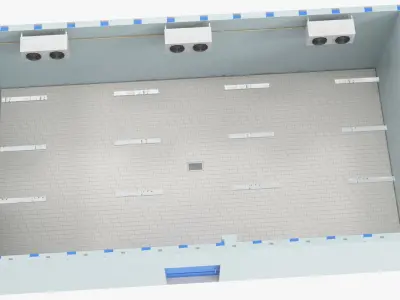  Cold Storage Room Blue Walls and Door 