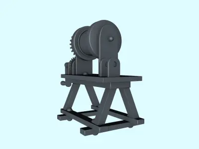 Winch pulley Low-poly 3D model