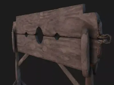 Stocks wooden table Low-poly 3D model
