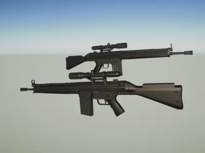 G3SG stylized lowpoly gameready model Low-poly 3D model