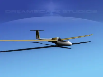 Venture Sailplane Low-poly 3D model 6