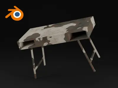 Camouflage military desk 3D model