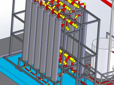 Industrial Ultrafiltration System with Equipment Room  3D model