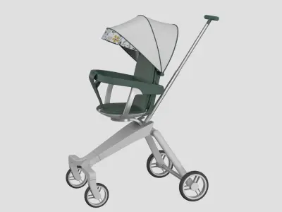 Sitting Baby Umbrella Stroller 3D model
