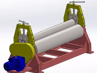 1800 mm cylindrical sheet metal bending machine 3D model