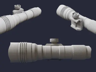 Under - barrel lantern Low-poly 3D model