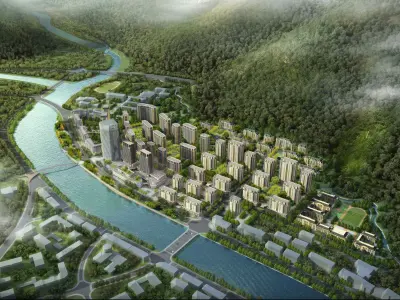 3Dmax fashion city commercial square building 303 3D model