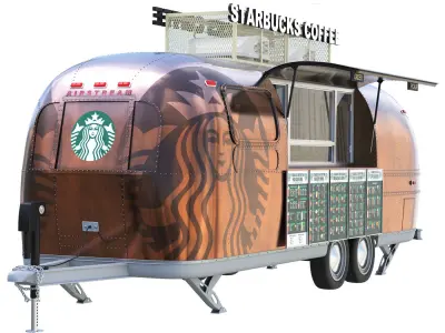 Starbucks Coffee trailer Dubai 3D model