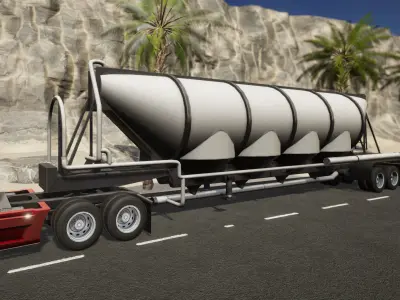 Semi Truck Trailer 07 - Bulk Commodity trailer Low-poly 3D model