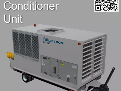 Ground Air Conditioner Unit Low-poly 3D model