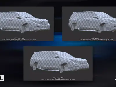 Gridlock - SUV Offroad - PBR gameready city 4x4 vehicle Low-poly 3D model