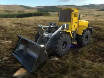 Bulldozer Low-poly 3D model buy