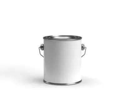 One pint paint can  with metal handle 3D model