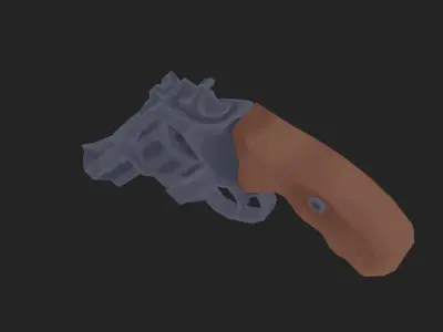 Painterly Short Revolver Low-poly 3D model