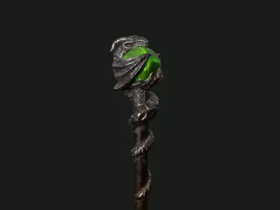 Staff 03 V2 Low-poly 3D model