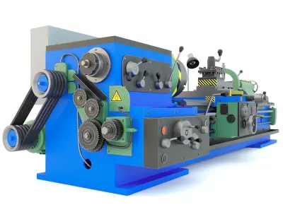 Industrial turning machine tool 1M63 3D model
