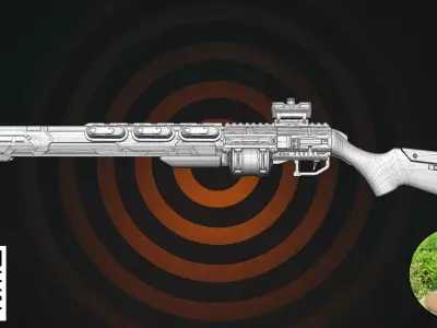 Cyberpunk Heavy Shotgun Black 3D model