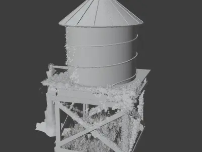 Water Pumping Windmill Low-poly 3D model
