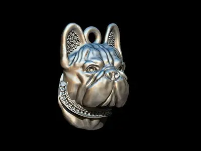 french bulldog pendant 3D print model