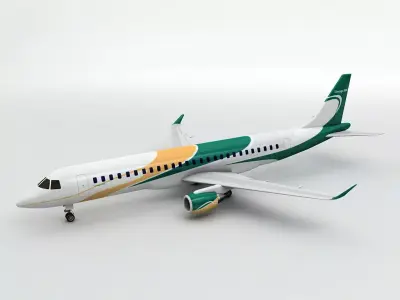 Embraer Lineage 1000 Airliner  Low-poly 3D model