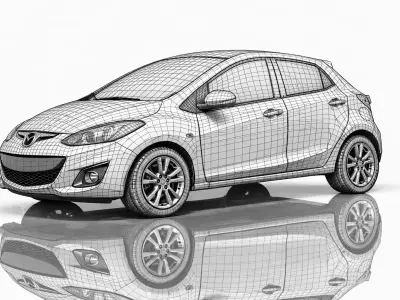 Low Poly Hatchback Car  Game Ready PBR Vehicle Low-poly 3D model