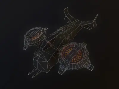 Space Ship Game Model Low-poly 3D model
