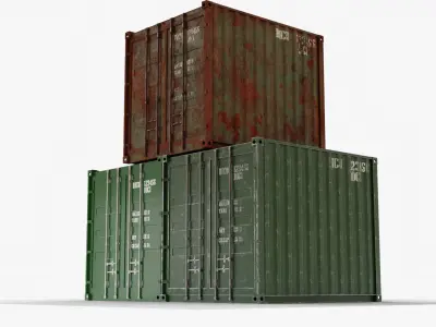10Ft Cargo Container - Green 3D Model Pack
