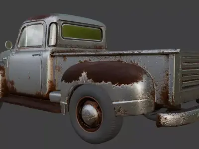Vintage Rusty Pickup Truck 3D Model 3D model 33