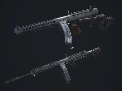 Sterling gun Low-poly 3D model