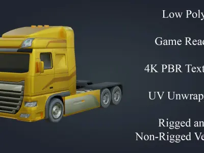 Truck - Low Poly - Game Ready - PBR Low-poly 3D model buy