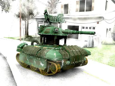 Drone Tank Low-poly 3D model