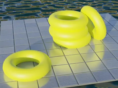 Floating tire Free low-poly 3D model