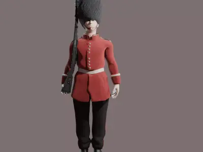 Royal Guard Soldier 3D Character  PBR Game Ready Model Low-poly 3D model