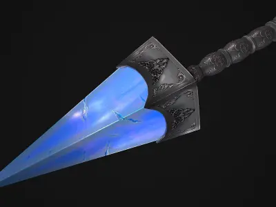 Fantasy sword 28 with scabbard 3d model Low-poly 3D model