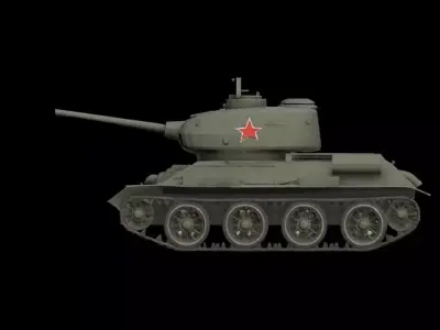 T34 Soviet tank Low-poly 3D model