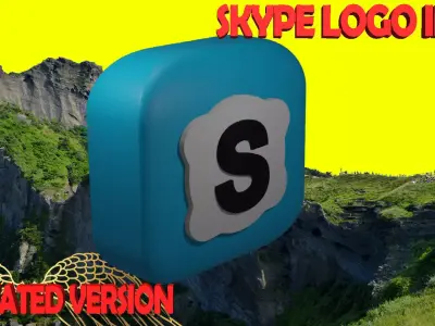 SKYPE LOGO IN 3D RECREATED VERSION Free 3D model