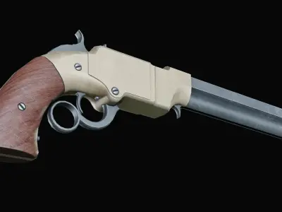 Old gun Volcanic 1855 Low-poly 3D model