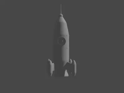 Rocket - Low poly and High poly and Colored Low-poly 3D model