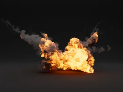 High and Low Resolution Medium Explosion - vdb animated 3D model