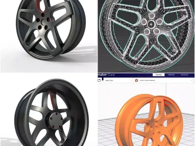 Rim 17 in M3 Low-poly 3D model