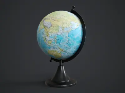Classic Globe Low-poly 3D model