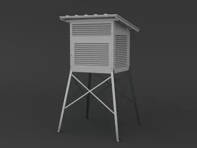 Low Poly Stevenson Screen Weather Shelter 3D model