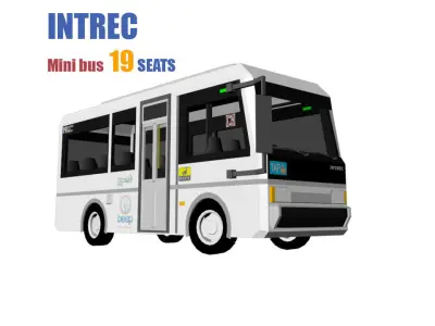 Minibus 19 SEATS Low-poly 3D model