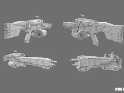 Machine gun 3D model 2