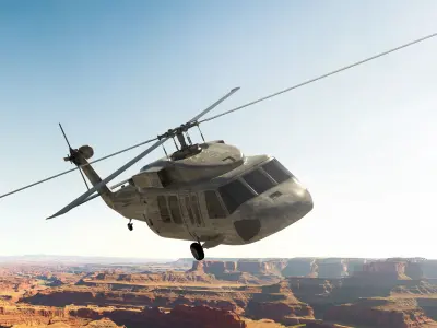 Sikorsky aircraft uh-60a black hawks 3D model
