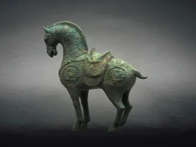 Carving Horse And Marble Stone Horse 3D model purchase