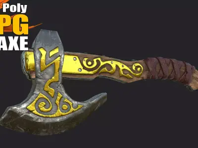 Low Poly RPG Axe Low-poly 3D model