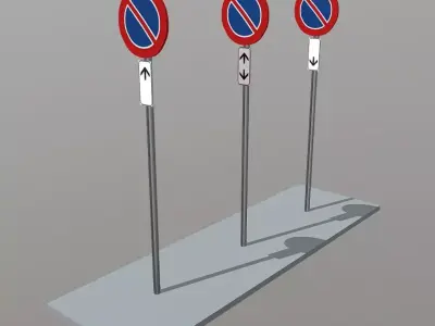 No Parking Road Sign Free 3D model